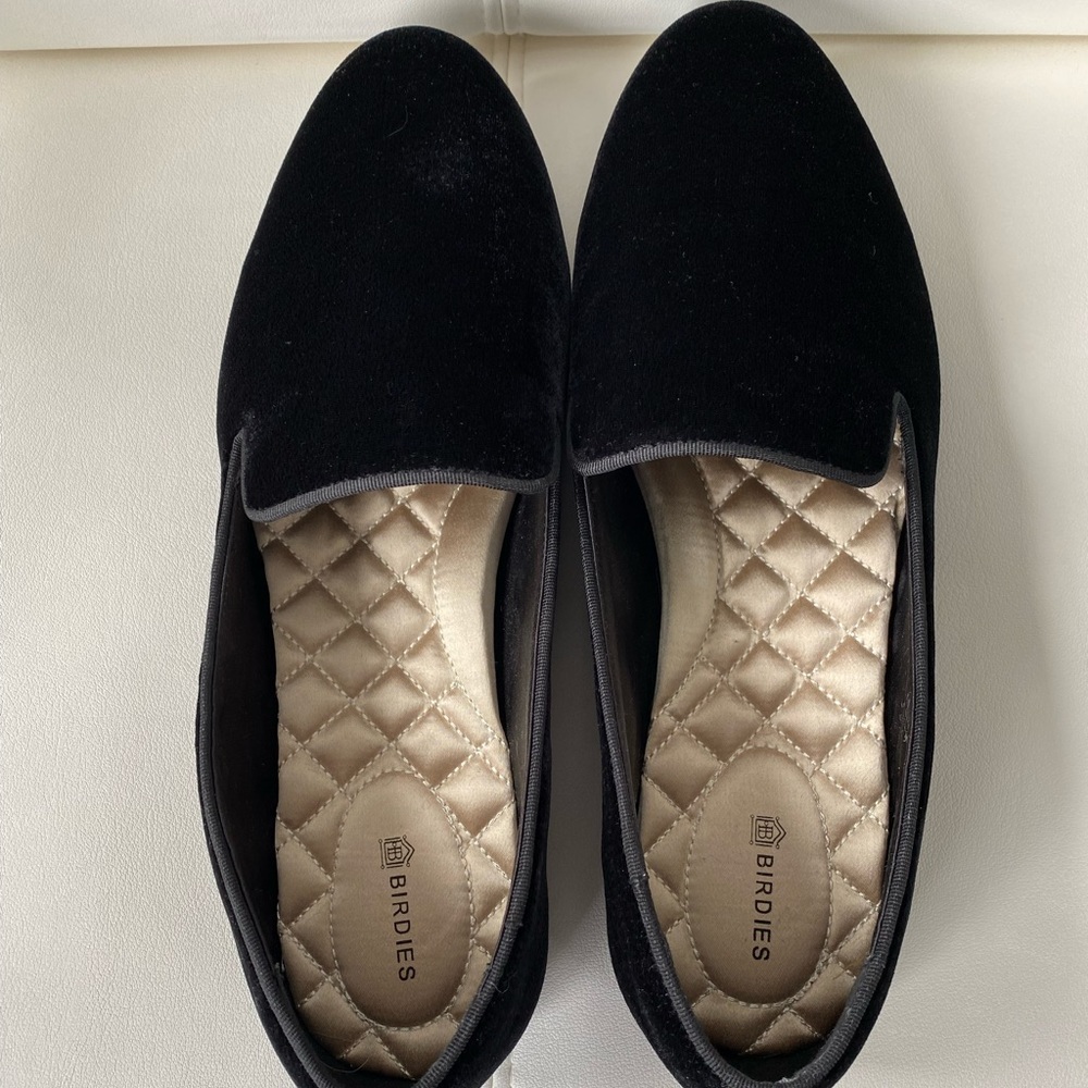 Birdies Black Velvet Starling Loafers